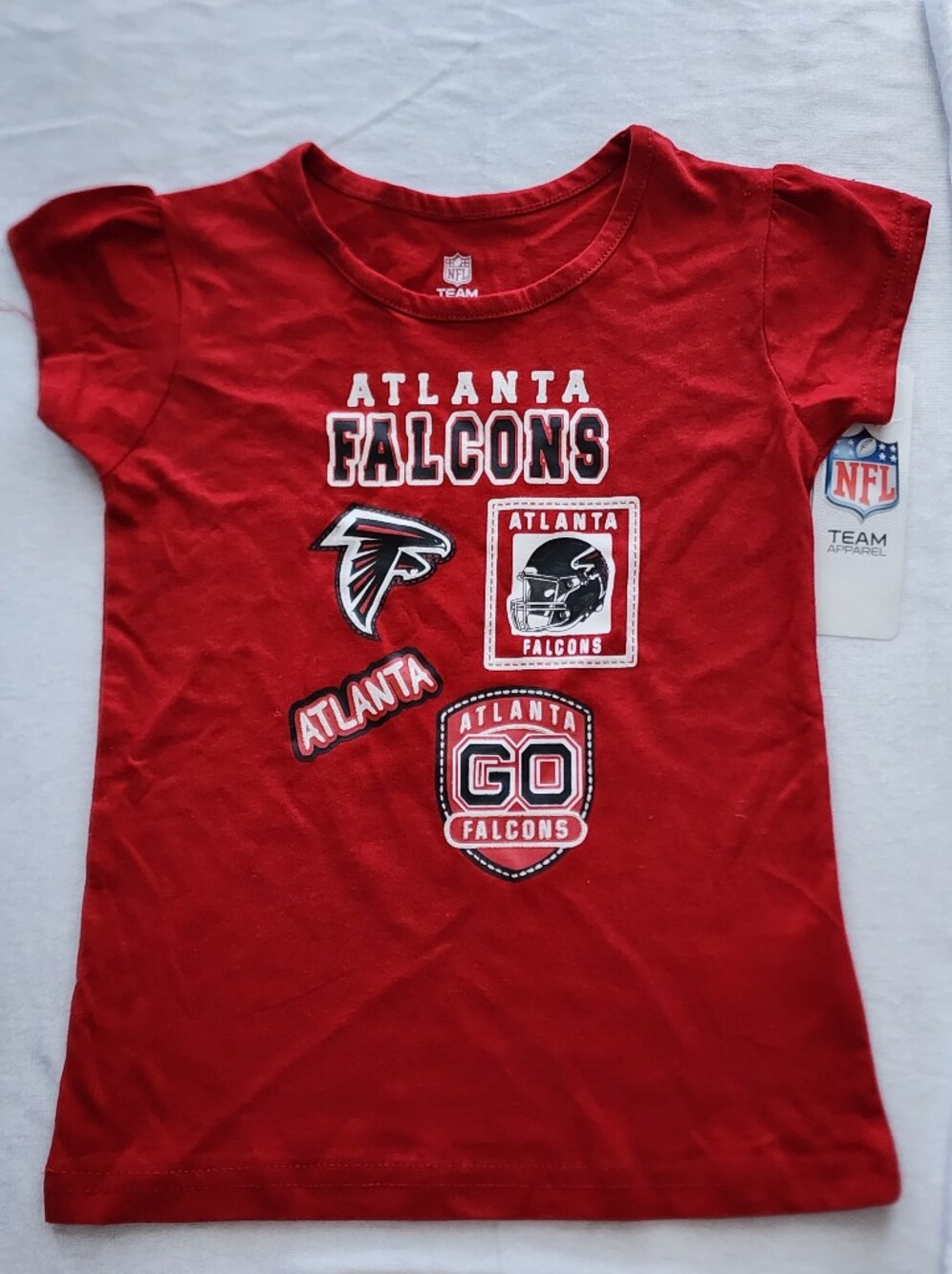 NFL Kids Atlanta Falcons Red Graphic Tee with Team Logos
